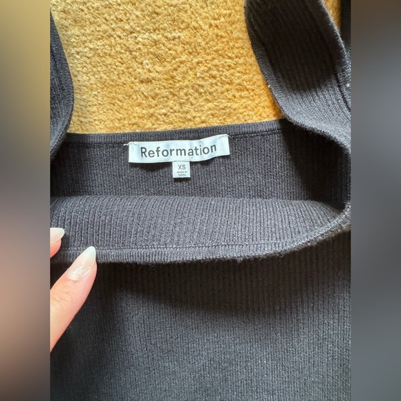 NWOT Reformation Marcel Cotton Ribbed Mini Dress - Picture 7 of 7